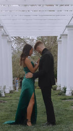 Vestido longo de cetim verde coração para baile, vestido de noite encantador Y1735