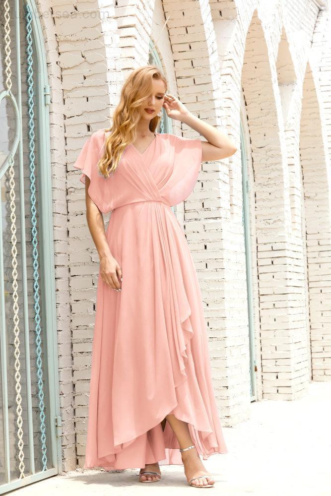 Robe de la Mère de la Mariée Grande Taille Col en V Longueur Solennelle Robe de Bal Formelle pour Invité de Mariage 28020
