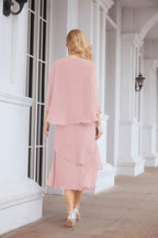 Robe de mariage de la mère de la mariée en deux pièces, ligne A, pour cérémonie et soirée formelle, modèle 28072