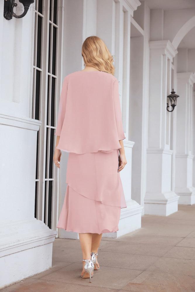 Robe de mariage de la mère de la mariée en deux pièces, ligne A, pour cérémonie et soirée formelle, modèle 28072