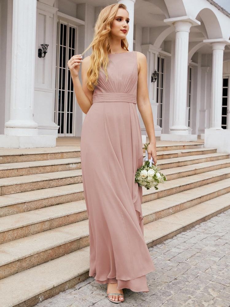 Abiti da damigella Numbersea per matrimonio con volant, lunghi, formali, da ballo 28039