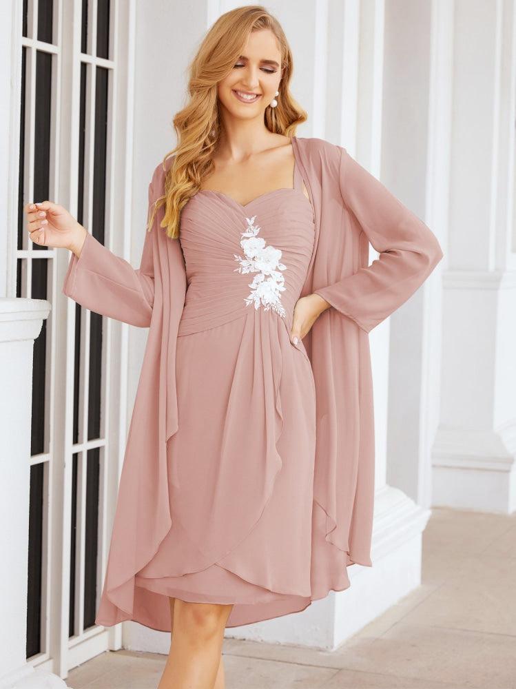Vestidos de Mãe do Noivo Aplicações de Renda para Convidados de Casamento 28066