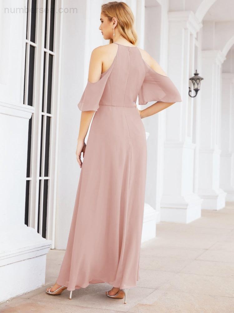 Robe de demoiselle d'honneur asymétrique, robe de soirée longue formelle ligne A 28074