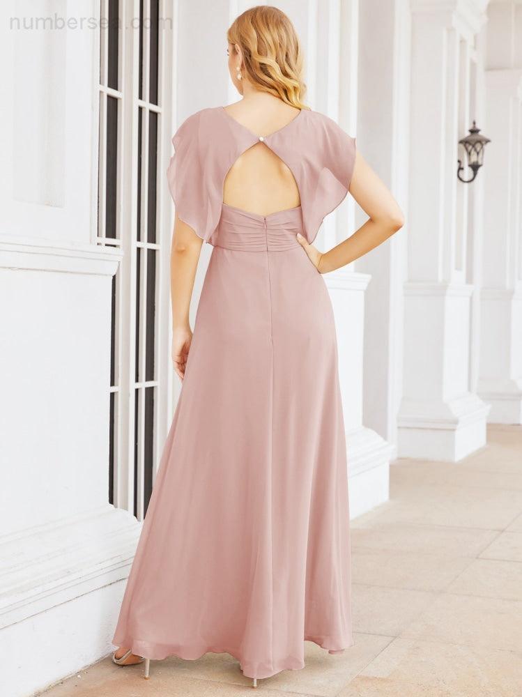 Abiti da damigella Numbersea con mantella, abito formale da ballo, abiti con schiena scoperta per madre della sposa 28058