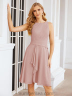 Vestidos para a Mãe da Noiva Vestido de Baile de Finalistas Vestido Casual Pregueado 28065