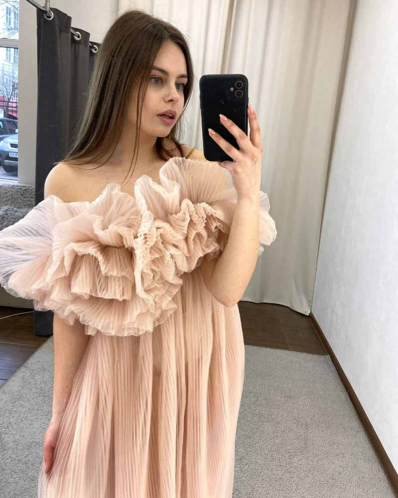 6105#Sheer Maternity Robe For Photo Shoot Tulle Pregnancy photoshoot