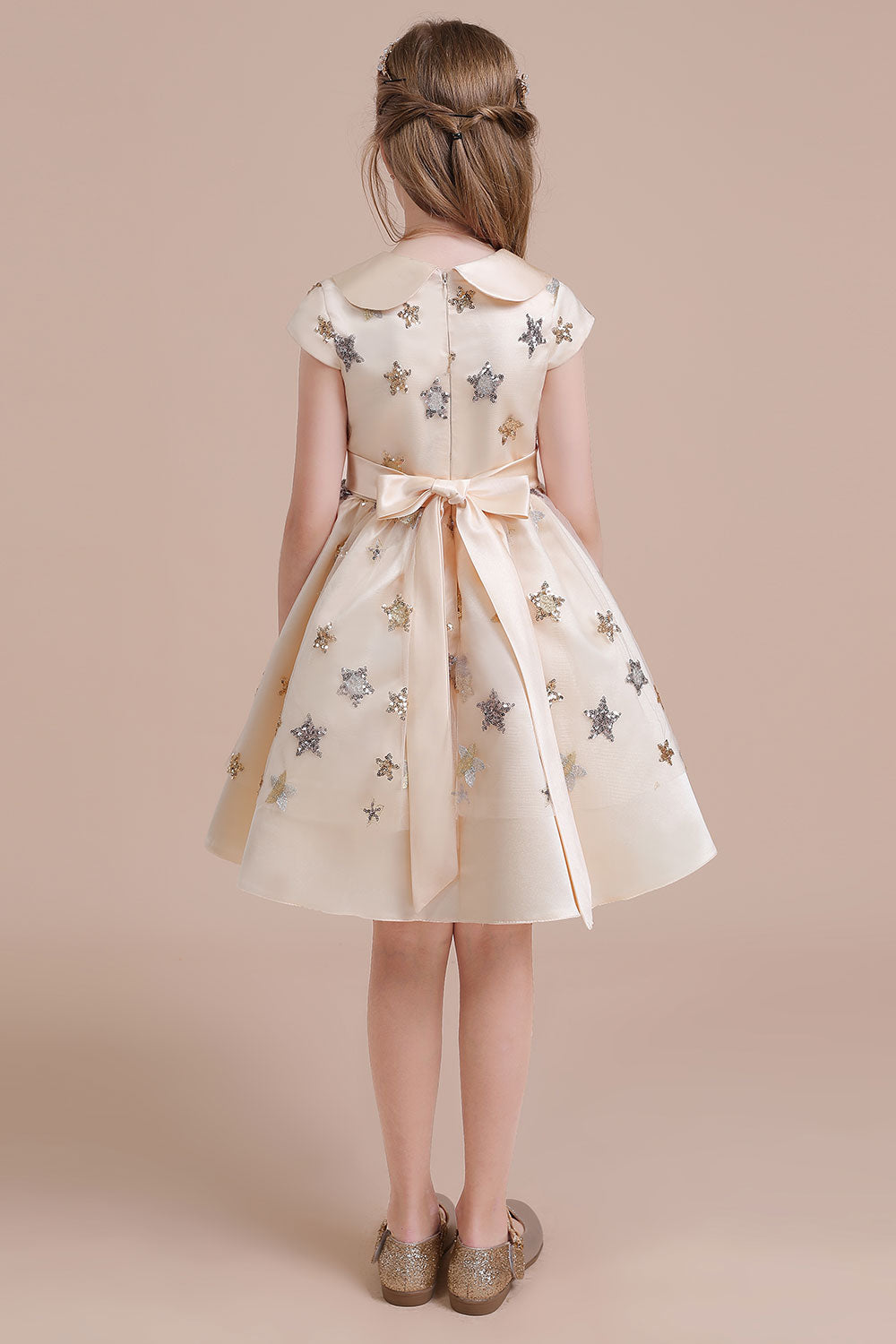 BMbridal A-Line Cap Sleeve Star Sequins Tulle Flower Girl Dress Online