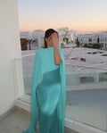 Elegante Abito Lungo da Sera in Satin e Chiffon per Ballo Y7867