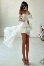 Strapless Off Shoulder Short Prom Dress With Ruffles And Custom Colors