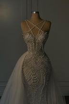 Floor Length Lace Wedding Dress With Long Sleeves And Sweetheart Neckline