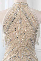 BMbridal Gorgeous High Neck Sleeveless Mermaid Prom Dress With Rhinestones