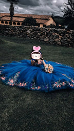 Vestidos de quinceañera azul marino de lujo, vestido para dulce 16, elegante vestido de baile Y4922