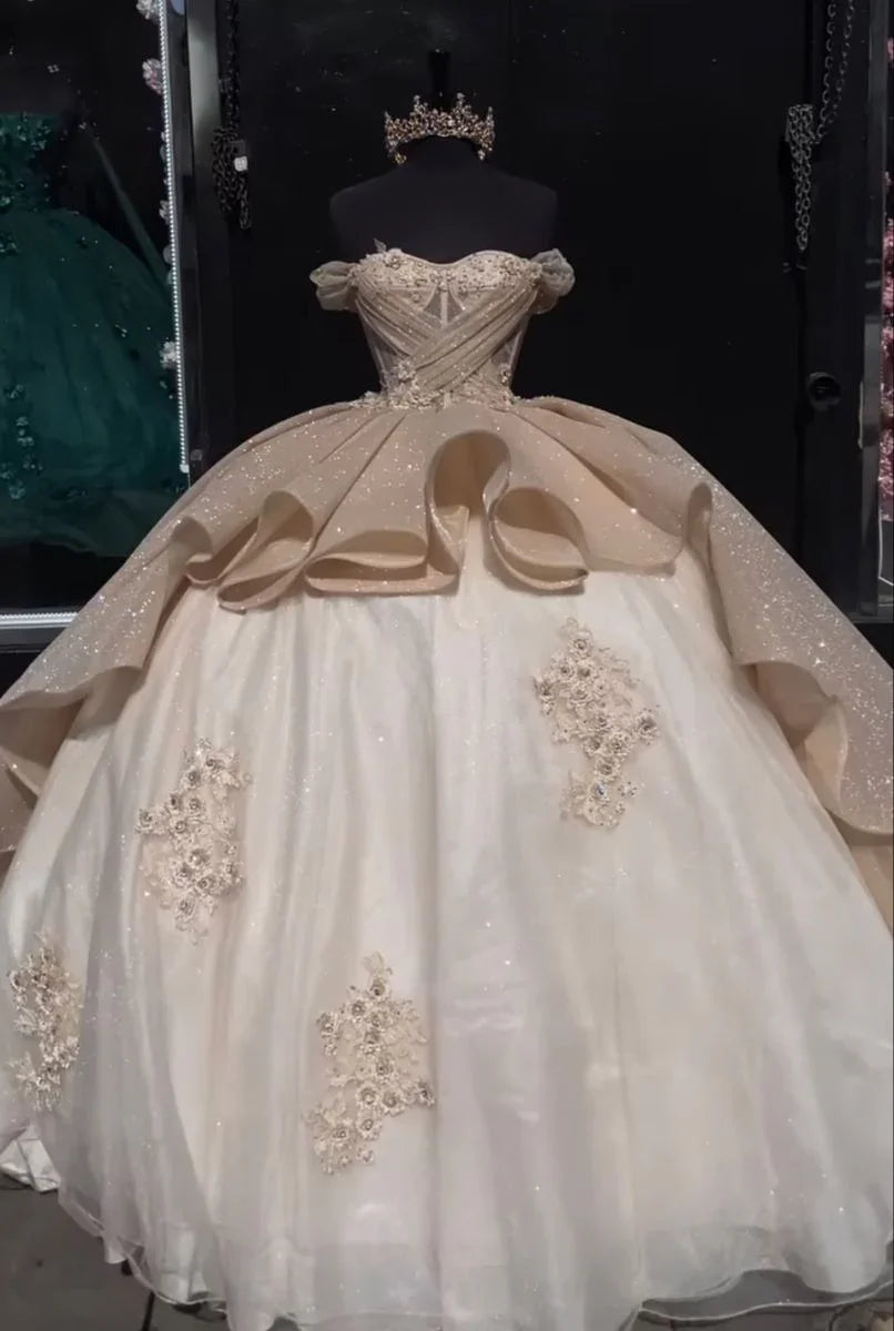 Abiti di Lusso per Quinceañera con Corsetto Applicato, Abito da Ballo, Abito da Festa Dolce 16 Y4144