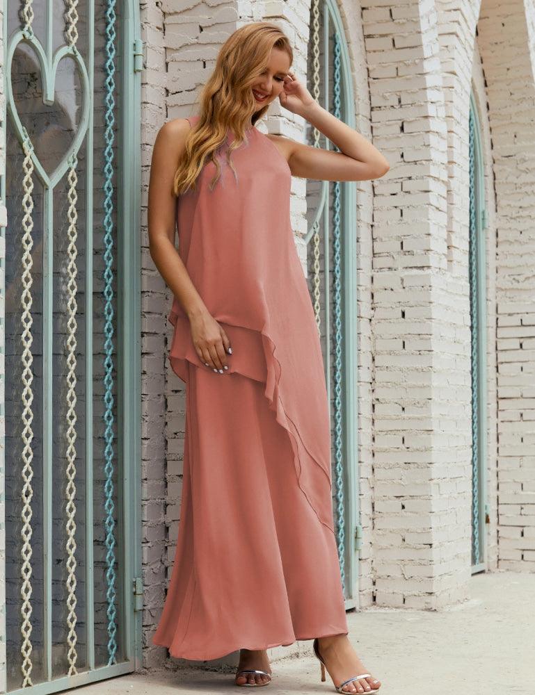 Vestido Longo de Chiffon para Mães da Noiva de Tamanho Grande, para Damas de Honra e Baile de Finalistas, Modelo 28019