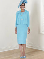 Vestidos de madrina con vaina/escote columna y largo hasta el té