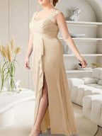 Champagne A-Line Sweetheart Neckline Pleated Mesh Dress