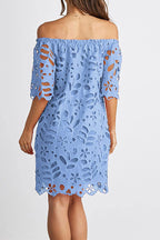 Trägerloses One-Shoulder-Hohlkleid INS lässiger Partykleidrock 