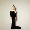 Velvet Bow Strapless Floor-Length Prom Dress