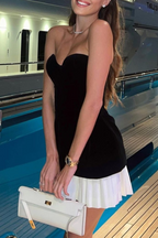 Robes de soirée sans bretelles sexy, unies, en patchwork ruché