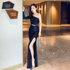 Women's Fairy Dream Socialite Gathering Party Evening Dress – Long Slimming Toast Dress for Bride – Formal Gown