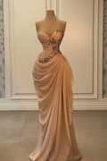 Strapless Mermaid Prom Dress With Appliques 70 Colors Custom Size
