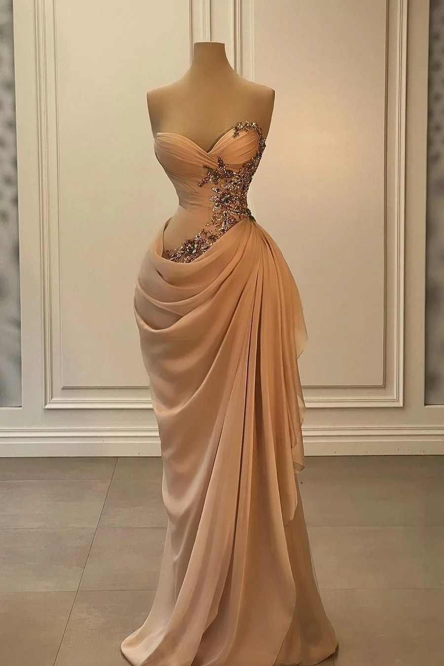 Strapless Mermaid Prom Dress With Appliques 70 Colors Custom Size