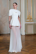 Custom Chiffon Sleeveless Mermaid Prom Dress With Shawl