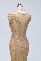 BMbridal Chic V Neck Sleeveless Mermaid Prom Dress With Beading And Appliques