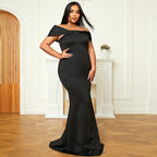 Plus Size Damen Langes Hochzeitsfest Leichtes Luxus Abendkleid Damen 