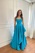 Glamorous Strapless Pleated Long Prom Dress Custom Color And Size
