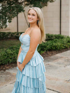 Pink Satin A Line Strapless Prom Dress With Sweetheart Neckline And Keyhole