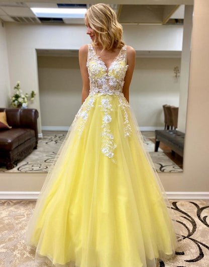 Vestido de noche de fiesta largo hasta el suelo con corte A y apliques