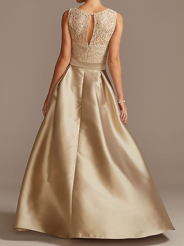 Asymmetrical A Line Sleeveless Mother Of The Bride Dress Jewel Neck Pleats