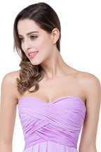 A-line Strapless Chiffon Bridesmaid Dress with Draped