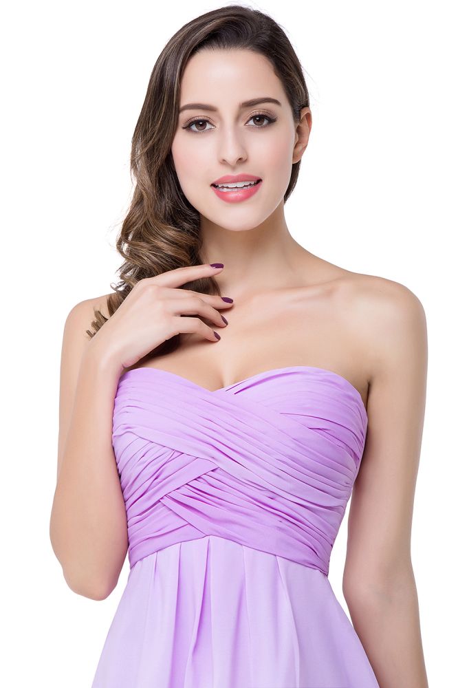 A-line Strapless Chiffon Bridesmaid Dress with Draped