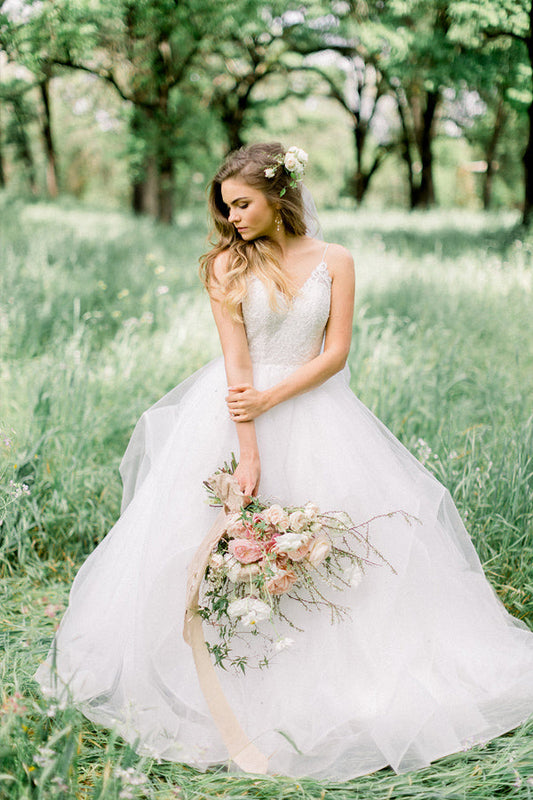 A-Linie Elegante Wald Brautkleider Beste Brautkleider