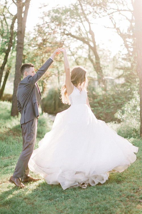 Abiti da sposa eleganti a linea ad A ispirati alla foresta Migliori abiti nuziali