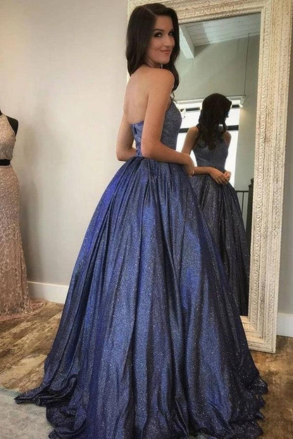 A-Linie Glitzernder Neckholder Lange Ballkleider Süßes Abendkleid