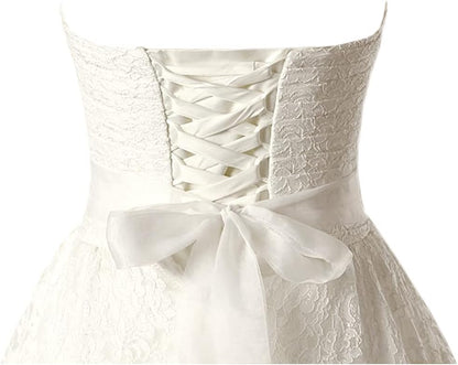 Vestidos de novia elegantes de corte A con escote en forma de corazón y sin tirantes