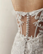 Customized Lace Mermaid Wedding Dress With Appliques And Sweetheart Neck