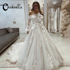 Elegant Off Shoulder Mermaid Wedding Dress With Custom Made Lace Appliques