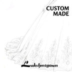 Custom Boho Wedding Dress With Floral Lace And Deep V Neck A Line Bridal
