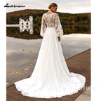 Lakshmigown Customized A Line Chiffon Wedding Dress V Neck Gown
