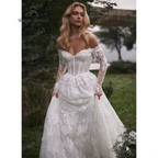 RoyceBridal Custom Sweetheart A Line Wedding Dress Tulle Court Train