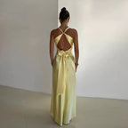 Sexy V Neck Backless Long Prom Dress Green Evening Gown Y7973