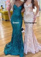 Vestido de Noite Comprido com Alças Finas Estilo Sereia para Baile Y7886