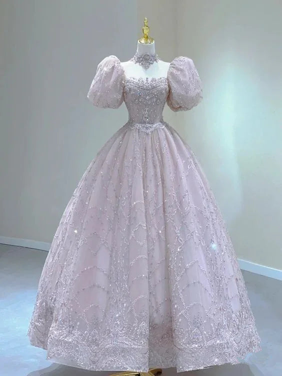 Kleid mit Puffärmeln und Applikationen für Quinceañera, Kleid für den 16. Geburtstag, Ballkleid Y2205