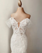 Customized Lace Mermaid Wedding Dress With Appliques And Sweetheart Neck