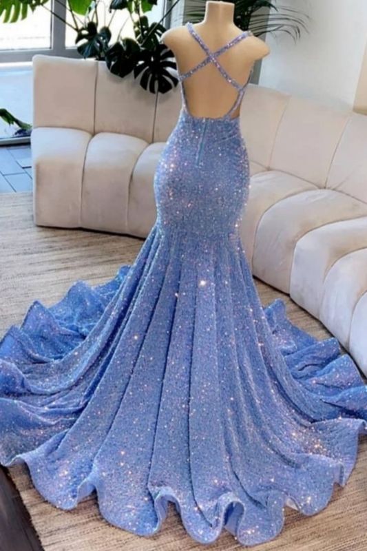 Abito da sera aderente senza maniche con paillettes, sirena, cristalli dorati, elegante