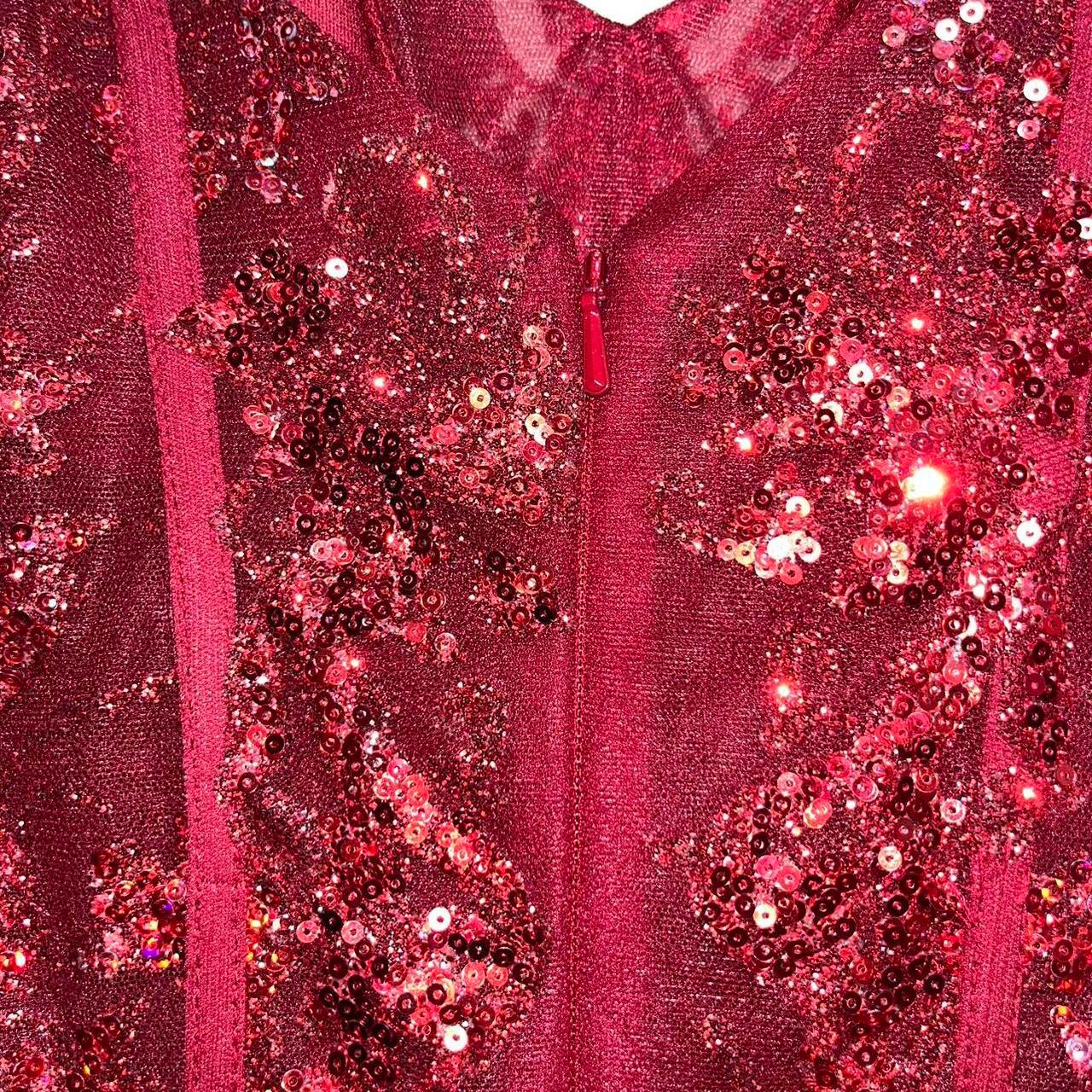 Incantevole abito da sera rosso con applicazioni di pizzo a sirena, abito da ballo invernale Y4345